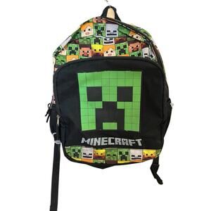 Minecraft‎ Creeper Backpack Black Green Pixel Characters School Bag Wear